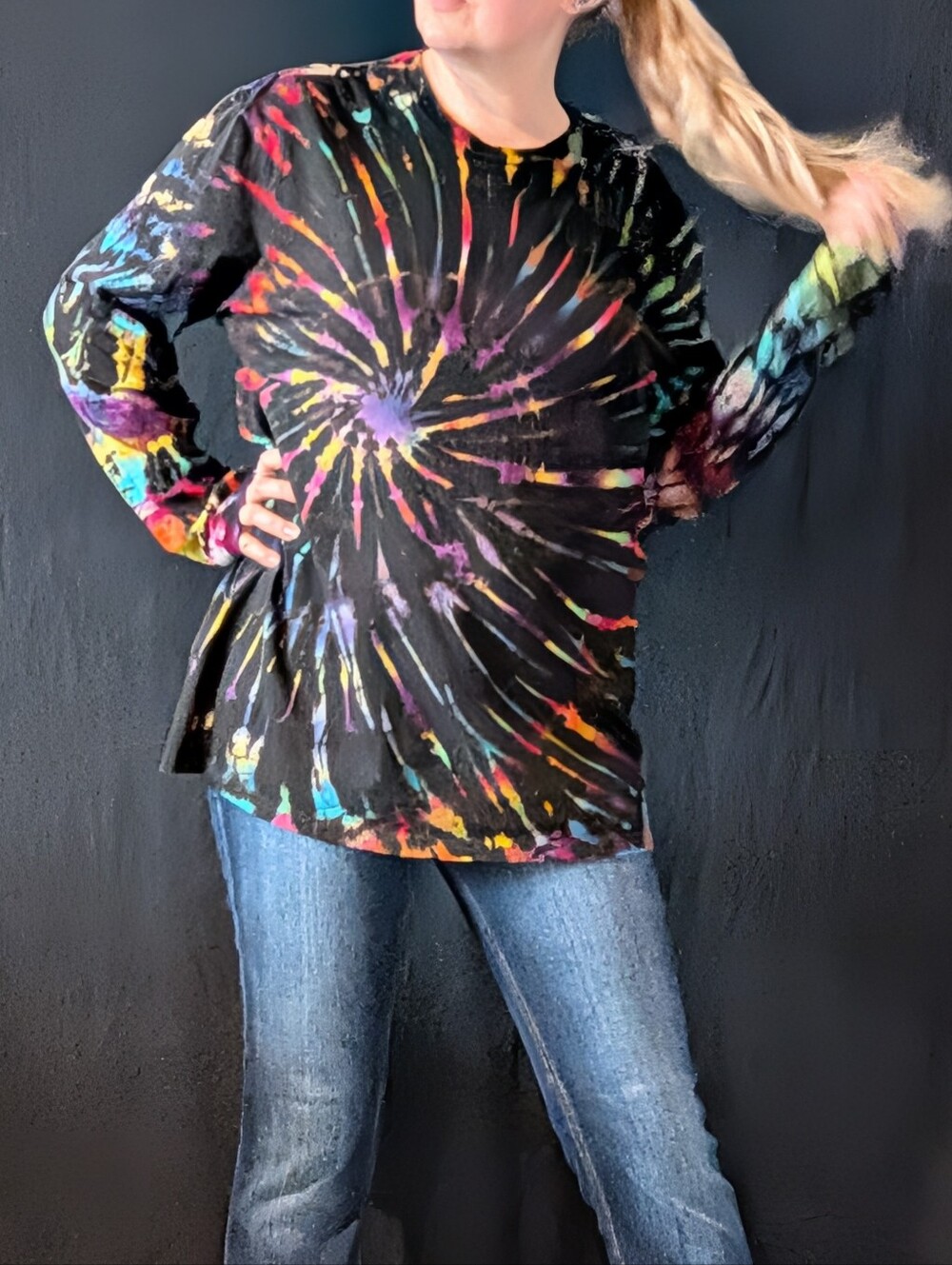 New Reverse Tiedye Unisex Long Sleeve Shirt
